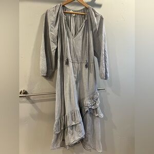 Ulla Johnson Tent Gray Striped Dress Size Small